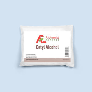 Bag of Cetyl Alcohol on blue background