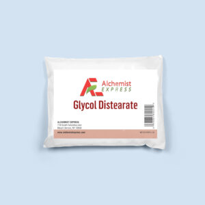bag of glycol distearate on blue bakground